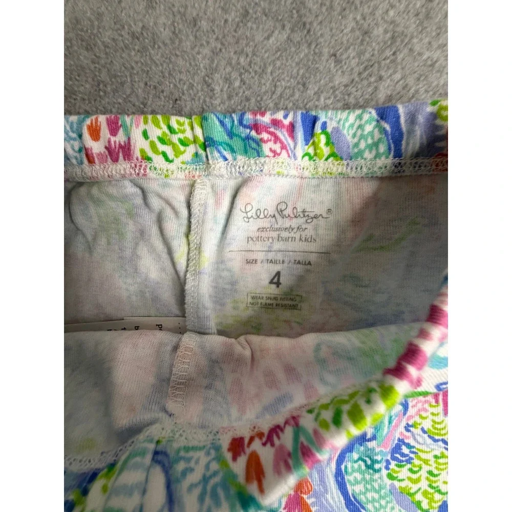 Lilly Pulitzer Pottery Barn Kids Mermaid Pajama Set Pink Blue Girls Size 4